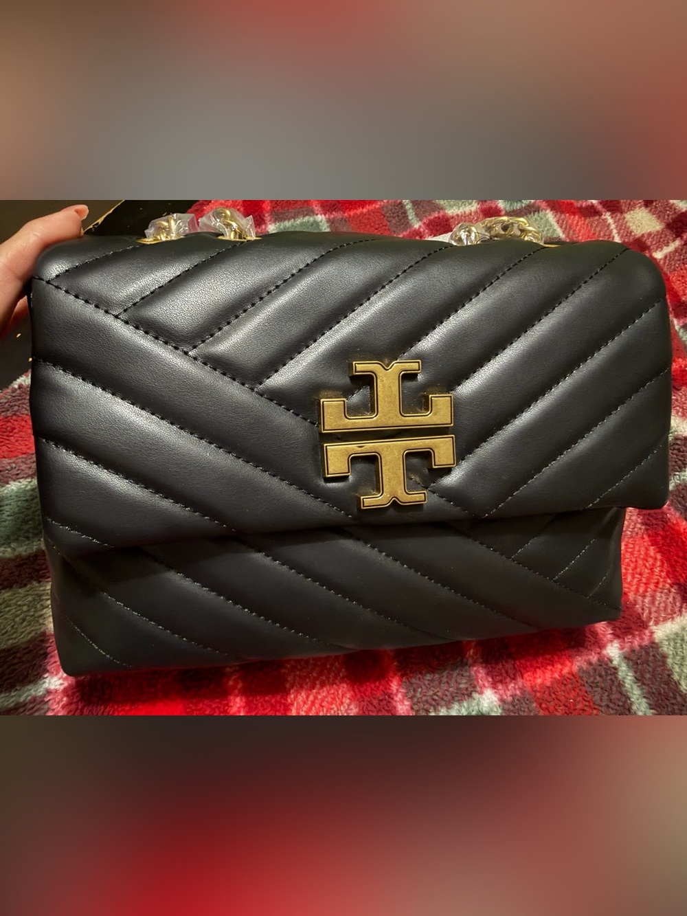 Tory Burch (inspired) Black Quilted Leather Chain Shoulder Bag